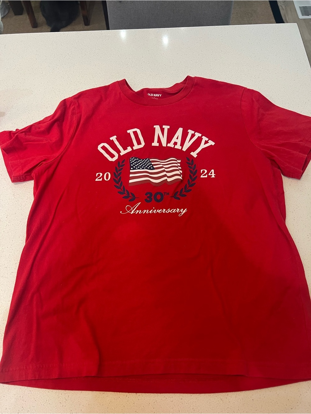 Old Navy Red Graphic Flag Anniversary Tee